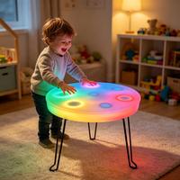 Jouets pour enfants, table de jeu pliable à LED très vendue avec 8 lumières tactiles RGB et musique pour les enfants, jeu interactif