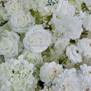 Décoration de mariage en gros : Chemin de table en roses blanches en soie, fleurs artificielles pour toile de fond de mariage - Product Image 3