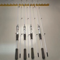 Asie du sud-est usine carbone longue coulée leurre canne blanc rayé bar droit et pistolet poignée pour les Techniques de pêche de fond