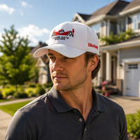 Casquette de baseball blanche brodée personnalisée à 6 panneaux, logo immobilier, structurée, style « Dad Hat », réglable, snapback, unisexe, vente en gros