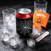 Manchon isotherme en néoprène pour canette de bière avec logo personnalisé, idéal pour Halloween, festivals et cadeaux de fête