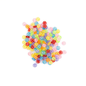 Ilan Abalorios Cuentas Multicolor con Cara Sonriente de 4x7mm, Aprox. 17g - Product Image 2