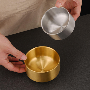 Bol à mélanger en acier inoxydable 304 doré et argenté de style coréen pour mélanger, glaces, riz et soupe (couverts de cuisine) - Product Image 5