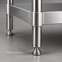 Tables en acier inoxydable 304/201, parfaites pour toutes sortes d'utilisations, comme les barbecues en plein air, les étagères de garage, etc.