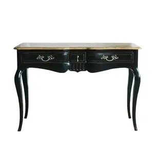 High Quality Antique French furniture Black Stain Curved four legs Dressing Table