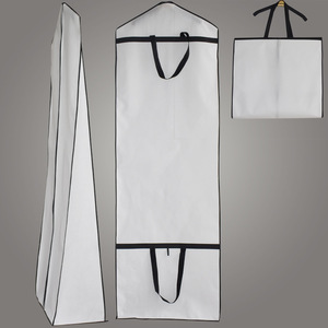 Sacs de rangement en non-tissé noir pour robes de mariée avec fermeture éclair et logo, vente en gros - Product Image 1
