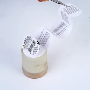 Custom adhesive round double layer label 2 two layers sticker peel off and read booklet candle candy honey bottom sticker