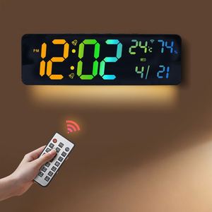 Digital Hanging Bluetooth Wall <b>Clock</b> with Remote Control Light Sensing Sleep Alarm Calendar Radio Silent Operation Factory Sale - Product Image 6