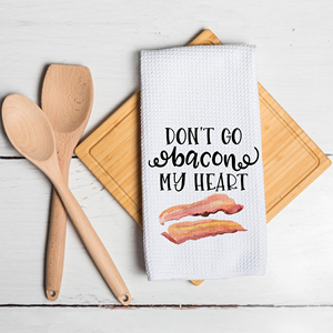 ผ้าเช็ดครัวตลก Pun, อย่าไปเบคอนหัวใจของฉันผ้าเช็ดตัวแสนประหลาดของขวัญพิธีขึ้นบ้านใหม่ - Product Image 1