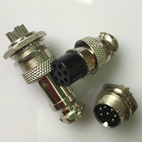 موصل طيران ذكر مقاوم للماء DIN بـ 2 3 4 5 6 7 8 9 سنون، مقاسات 16 مم M16 GX16 M12 GX12، بغلاف من سبائك الزنك، معتمد CE/RoHS