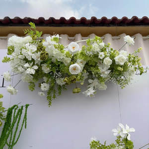 Handmade <strong>White</strong> <strong>and</strong> <strong>Green</strong> Silk Floral Arrangement <strong>Bouquet</strong> Customized for <strong>Weddings</strong> Events Mother's Day Parties - Product Image 2
