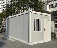 Maison conteneur préfabriquée portable et compacte avec toilettes, maison mobile de luxe en kit, bureau préfabriqué