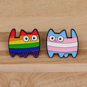 5 Styles arc-en-ciel fierté drapeau émail broches coloré revers Badges chats personnalisés dessin animé Lgbt doux émail broches - Product Image 2