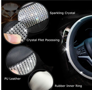 <span class=keywords><strong>Funda</strong></span> de cuero de lujo para <span class=keywords><strong>volante</strong></span> de coche, con diamantes, talla universal, para camry /yaris/<span class=keywords><strong>prius</strong></span>/kia/bmw - Product Image 3