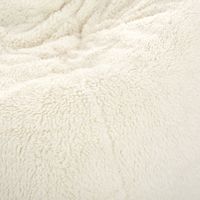 Fauteuil pouf Sherpa ivoire, design chinois, mobilier de maison avec revêtement en tissu pour rangement, 100x120cm, rembourrage en mousse EPS