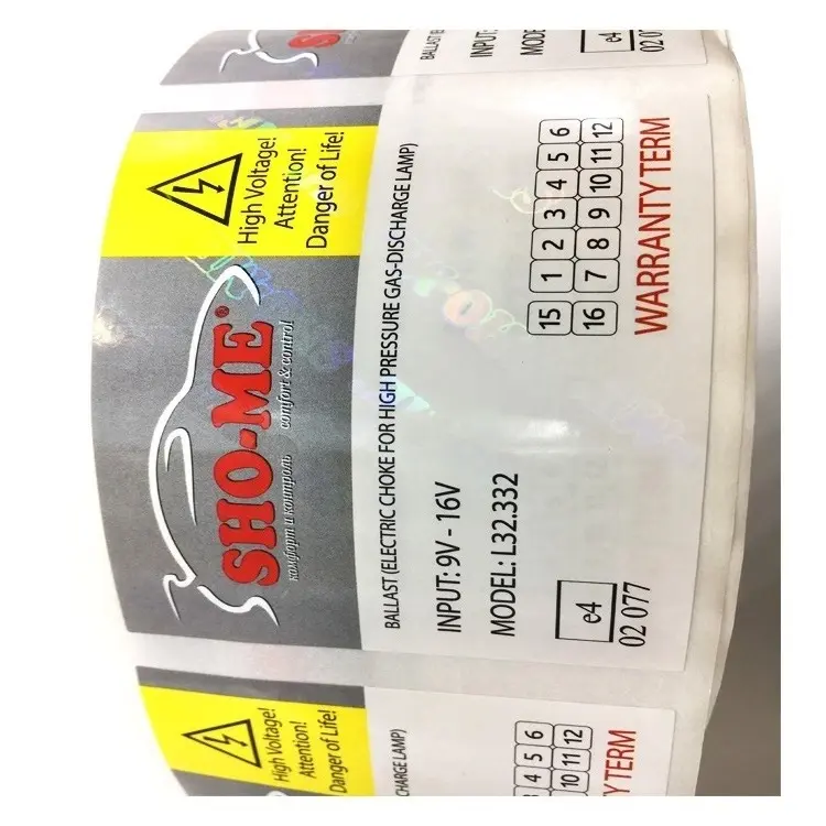 Custom Self Adhesive Warning Safety Warranty Sticker By Roll With Security Attention For Electric Industrial Packing Labels