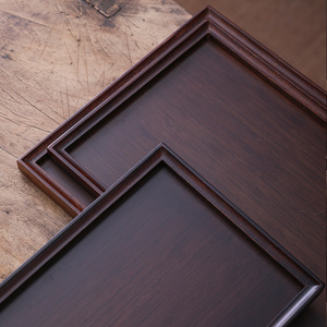 Plateau à thé en bambou rectangulaire, plateau de rangement domestique, style minimaliste japonais, porte-tasses, plateau de service pour service à thé et pain - Product Image 3