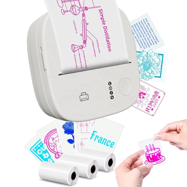 Stock Mini Portable Wireless Thermal Label Printer with for 203dpi for IOS and Android