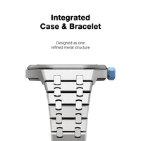 Gros Bracelet FKM premium avec boîtier bumper acier inox pour Swatch x AP Royal Pop Mod Kit sport luxe robuste