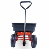 Chariot de manutention à roues en acier à quatre roues pour le transport de marchandises, remorque utilitaire, chariot de jardin à benne basculante, pour usage domestique et commercial