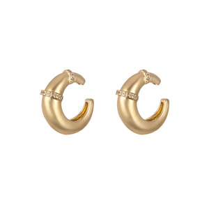 Fashion <b>Cuff</b> <b>Earrings</b> Gold Geometric Shape Unisex <b>Ear</b> Clip <b>Earring</b> With Zircon Detail Spring 2025 Yiwu Origin - Product Image 5