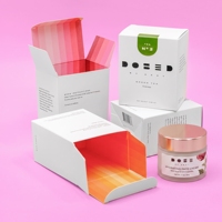 Boîte de crème pour le visage de luxe personnalisée, carton rigide, laminage doux au toucher, logo en relief pour marque de soins de la peau OEM