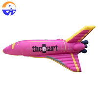 Modèle de fusée d'avion gonflable rose personnalisé, accessoires de décoration publicitaire sur le thème de l'aérospatiale, y compris souffleur