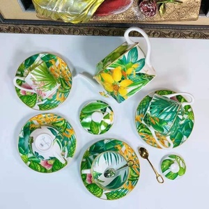 Wholesale Luxury 15pcs Ceramic Coffee <b>Cup</b> <b>Set</b> Tropical Rainforest Series Porcelain Perfect with Gift Box - Product Image 3