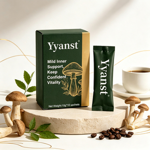 OEM/ODM Mezcla Orgánica de Infusión de Hongos para Mantener la Vitalidad y la Estabilidad, 10g*10 Sobres, Cartón Verde Oscuro, Potenciador Herbal Masculino - Product Image 2