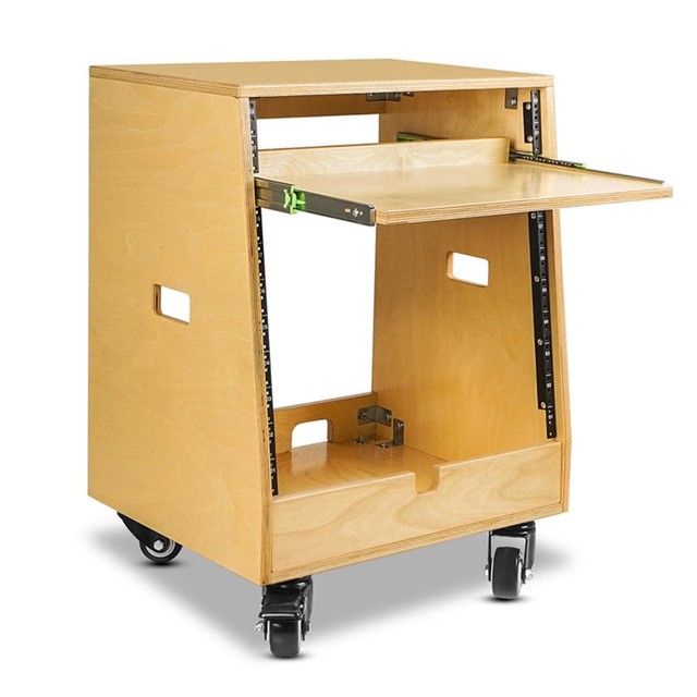 DIY Slanted 10U Studio Rack Ergonomic Design Optimal Space Utilization Studio Storage Rack with Non-slip Rubber Feet