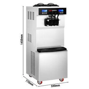 GGM Gastro Soft Serve Ice Cream Machine - 36 Liters/<b>hour</b> - 3.8 kW - for 3 flavors (2 & Mix function) - Freestanding unit - Product Image 2