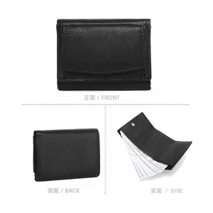 Custom Logo Trifold Small Genuine Leather Wallet RFID <b>Purse</b> for Women Thin Minimalist Women's Coin <b>Purse</b> - Product Image 3
