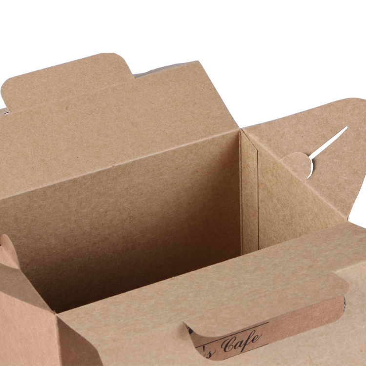brown craft cake box custom printing logo with handle wedding box packaging
