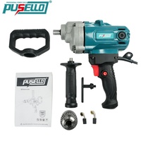 Bor Impak Industri PUSELLO 1800W Gagang Spade Kecepatan Variabel Rumah Gigi Aluminium 960RPM Bor Konstruksi Daya Tinggi