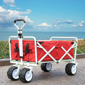 בקלות להשתמש עמיד 4 גלגלים גדולים החוף קמפינג עגלות חול - Product Image 4