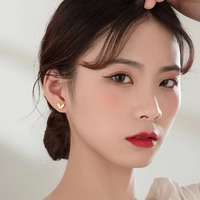 Boucles d'oreilles clous en argent sterling 925 plaqué or pour femmes, bijoux de mode pour les fêtes, idéales pour le dropshipping