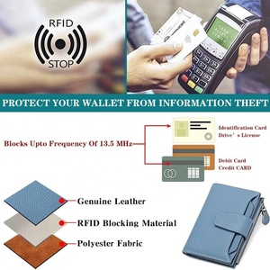 Boshiho Factory Wholesale New Luxury RFID Long <b>Ladies</b> Card Holder <b>Wallets</b> Leather Purse Custom Zipper <b>Wallet</b> Women - Product Image 6