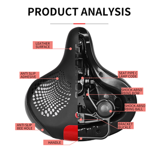 Sillín de Bicicleta Más Vendido, Asiento de Bicicleta Ancho de Espuma Viscoelástica, Sillín Cómodo para Bicicletas de Montaña y Carretera, Precio de Fábrica, Suministro OEM - Product Image 5