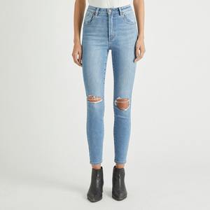 High Quality Custom Design Fashion Women's Winter Flat Front Mid Waist Skinny <b>Jeans</b> Denim Pants Breathable Customized Color - Product Image 2