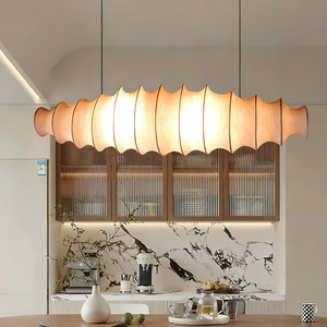 Japanese Wabi Sabi Style Long Pendant <b>Light</b> Led E27 Six Head Chandelier For <b>Dining</b> Room Island Bar Coffee Shop Milk Tea Shop - Product Image 1