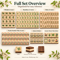 Jeu de tuiles de Mahjong américain en bois, tuiles de Mahjong inspirées de la nature, bambou, panda, joker, jeu de Mahjong personnalisé, vente en gros