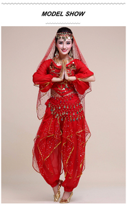 Costume de danse orientale pour femmes WL-J021, robe de mariée, vêtements de danse orientale, mantille, tenue de performance, Fabarc, indien, sexy, 1 pièce - Product Image 4