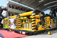 Grand parcours d'obstacles gonflable extérieur Terrain de jeux gonflable Parcours d'obstacles gonflable Jeux de tunnel