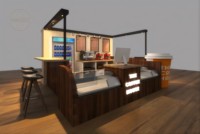 VANLOCY Comptoir de café commercial personnalisable Kiosque à café avec éclairage LED pour restaurants et cafés
