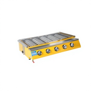 Barbecue au gaz commercial en acier inoxydable, barbecue d'extérieur, barbecue jaune inclinable pour les fêtes de famille dans la cour - Product Image 1