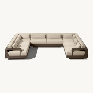 Sang Trọng Kim Loại Nhôm Khung Cắt Sofa Patio Ngoài Trời Đồ Nội Thất Sân Vườn Mời Thư Giãn Sofa Set - Product Image 2