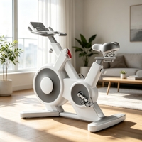 Vélo de spinning magnétique intelligent avec double roue à roulettes, cadre en acier inoxydable, design pliable pour entraînement cardio complet à domicile