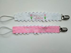 Venta al por mayor conjunto de ropa de bebé recién nacido personalizado bebé cinta chupete Clips bebé niño niña chupete cadena babero conjunto 2025 - Product Image 5