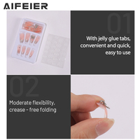 Faux ongles français de luxe personnalisés en ABS de haute qualité, longs, courbes, au design élégant, à presser pour les doigts