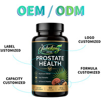 Capsules OEM pour la santé de la prostate chez l'adulte, mélange de palmier nain et de champignons, suppléments vitaminiques, soutien du système urinaire, sans sucre, 60 unités